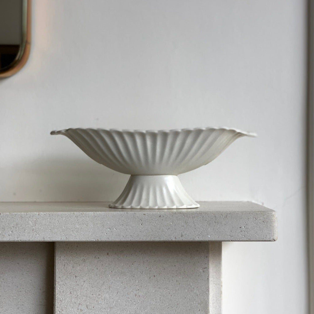 KEPT London Spode ceramic scalloped mantle vase