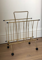 Load image into Gallery viewer, Brass magazine rack with ball feet
