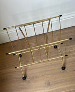 Load image into Gallery viewer, Brass magazine rack with ball feet
