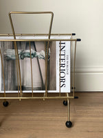 Load image into Gallery viewer, Brass magazine rack with ball feet
