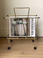 Load image into Gallery viewer, Brass magazine rack with ball feet
