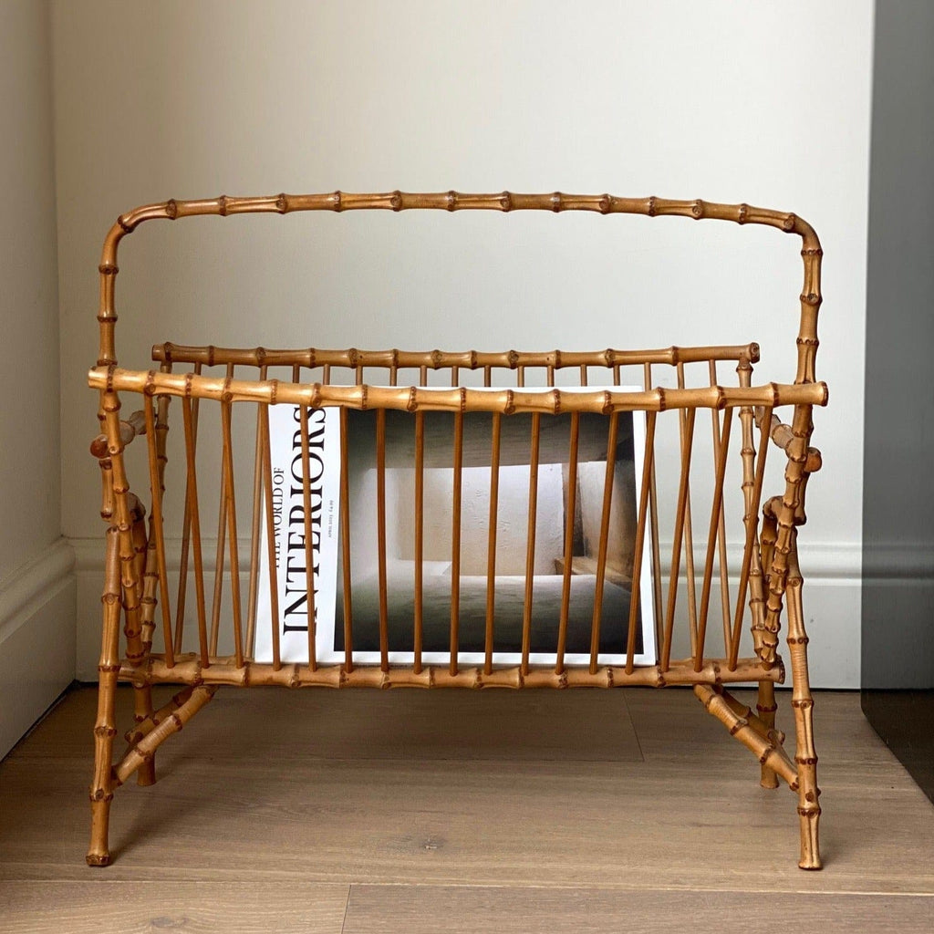 KEPT London 1950s bamboo magazine rack