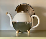 Load image into Gallery viewer, KEPT London Stock 1950s chrome and ceramic teapot
