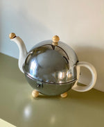 Load image into Gallery viewer, KEPT London Stock 1950s chrome and ceramic teapot
