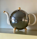 Load image into Gallery viewer, KEPT London Stock 1950s chrome and ceramic teapot
