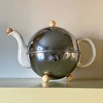 Load image into Gallery viewer, KEPT London Stock 1950s chrome and ceramic teapot
