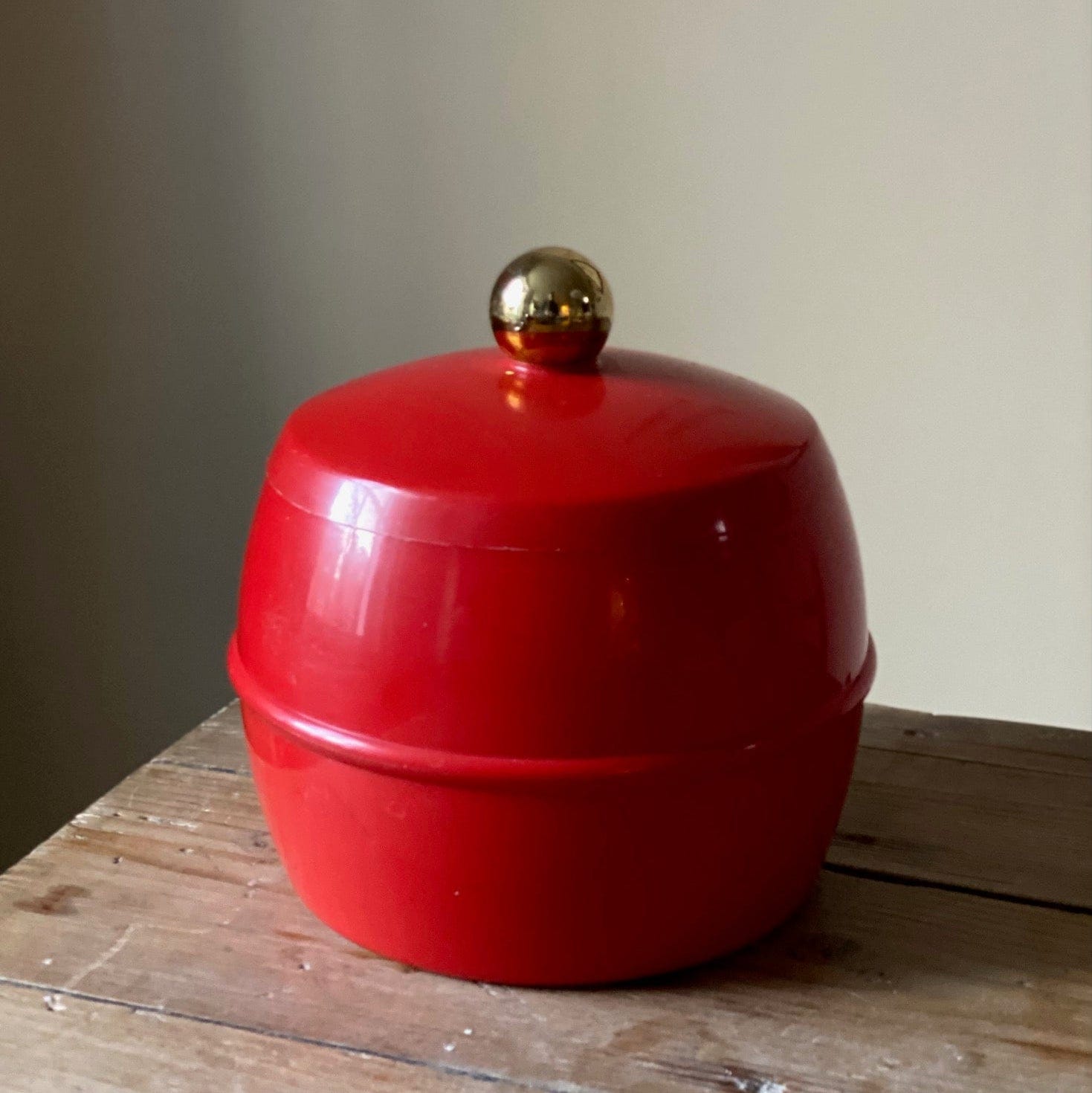 KEPT London Stock 1960s red ice bucket