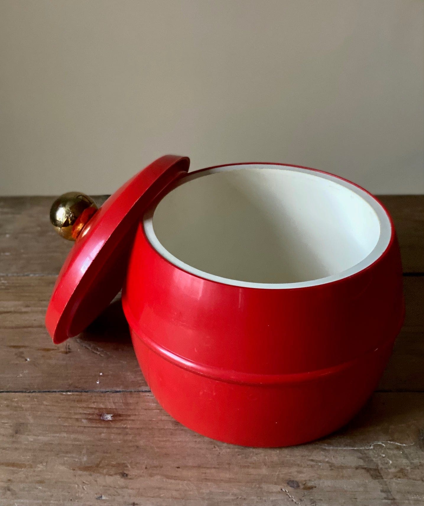 KEPT London Stock 1960s red ice bucket