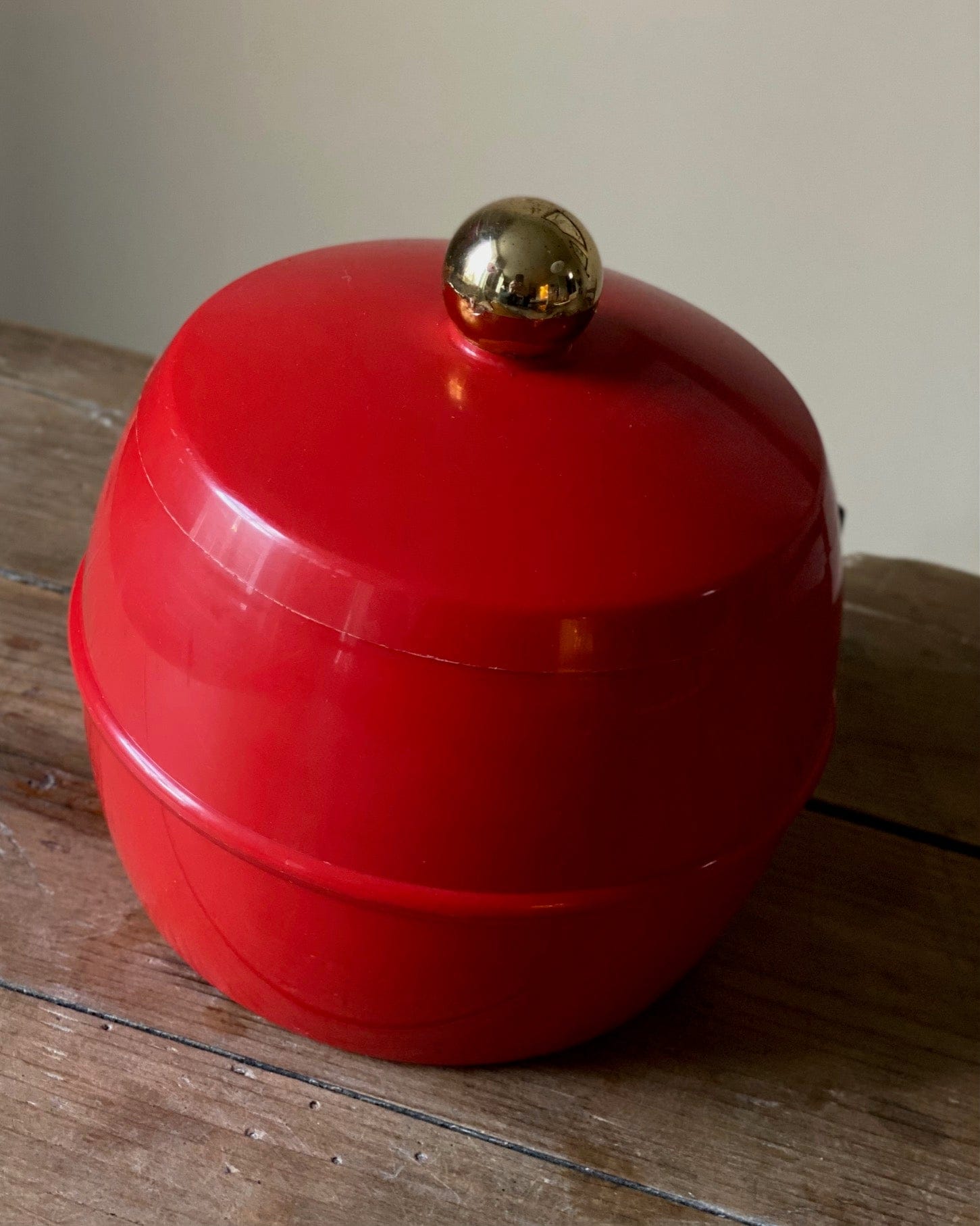 KEPT London Stock 1960s red ice bucket