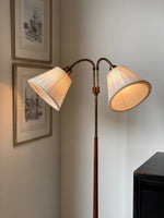 Load image into Gallery viewer, KEPT London Stock A brass and teak floor lamp, mid 20th century
