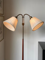 Load image into Gallery viewer, KEPT London Stock A brass and teak floor lamp, mid 20th century
