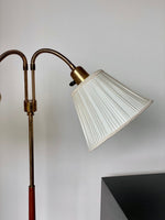 Load image into Gallery viewer, KEPT London Stock A brass and teak floor lamp, mid 20th century
