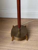 Load image into Gallery viewer, KEPT London Stock A brass and teak floor lamp, mid 20th century
