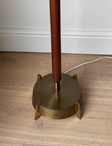 KEPT London Stock A brass and teak floor lamp, mid 20th century