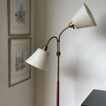 Load image into Gallery viewer, KEPT London Stock A brass and teak floor lamp, mid 20th century
