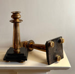 Load image into Gallery viewer, KEPT London Stock A pair of brass and black candlesticks
