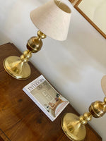 Load image into Gallery viewer, KEPT London Stock A pair of brass bobble table lamps
