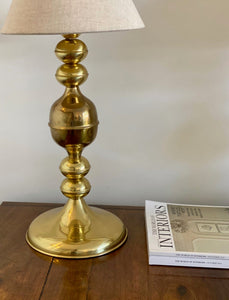 KEPT London Stock A pair of brass bobble table lamps