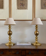 Load image into Gallery viewer, KEPT London Stock A pair of brass bobble table lamps
