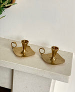 Load image into Gallery viewer, KEPT London A pair of brass chamberstick candle holders
