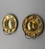 Load image into Gallery viewer, KEPT London Stock A pair of brass round sconces with embossing
