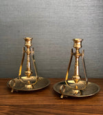 Load image into Gallery viewer, KEPT London A pair of brass ship&#39;s candlesticks
