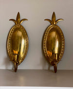 Load image into Gallery viewer, KEPT London Stock A pair of brass wall sconces, embossed
