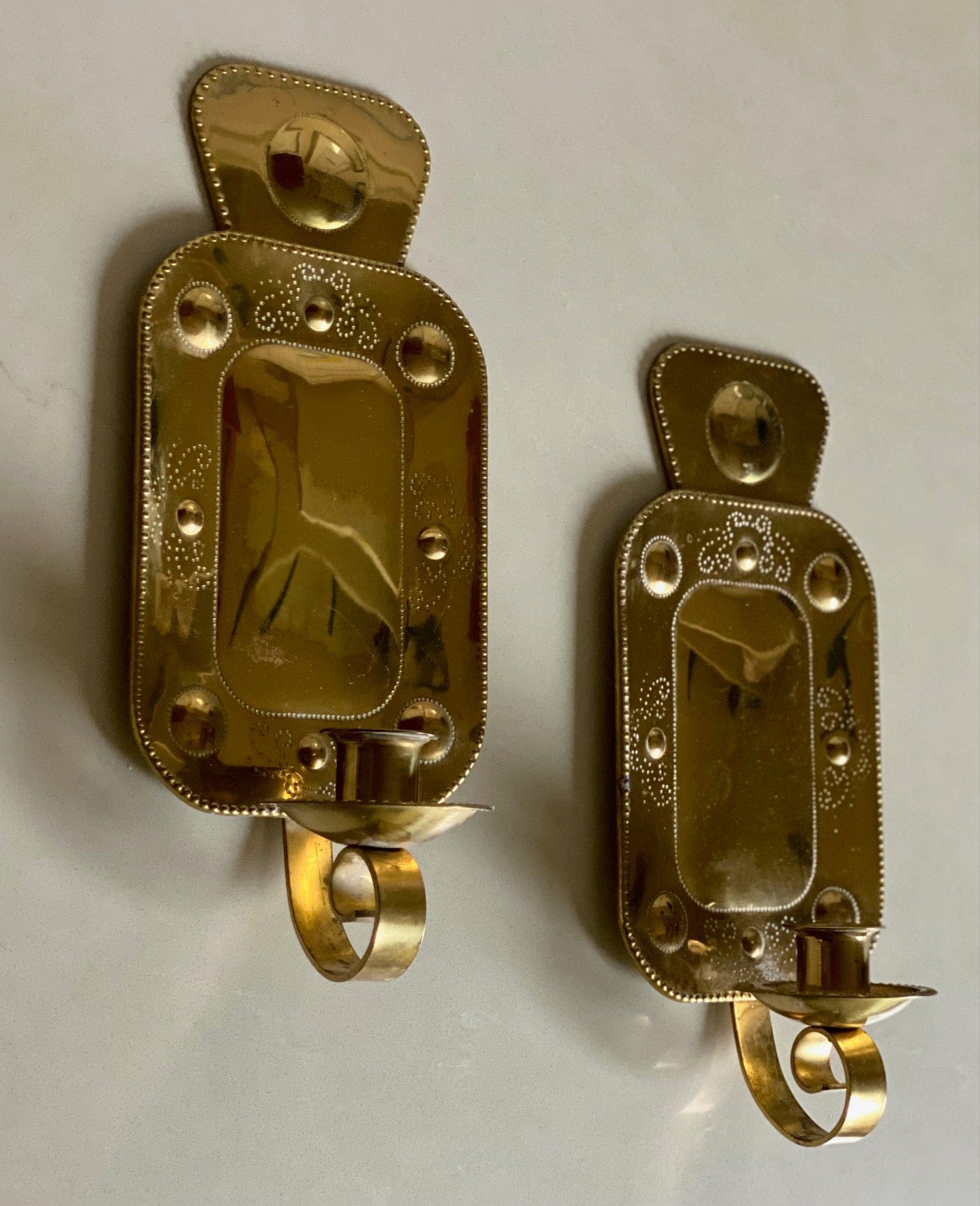 KEPT London Stock A pair of brass wall sconces, Mitab, Sweden