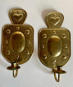 Load image into Gallery viewer, KEPT London Stock A pair of brass wall sconces with embossed hearts
