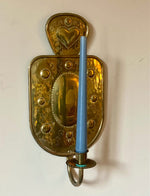 Load image into Gallery viewer, KEPT London Stock A pair of brass wall sconces with embossed hearts
