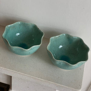 KEPT London Stock A pair of ceramic wavy bowls