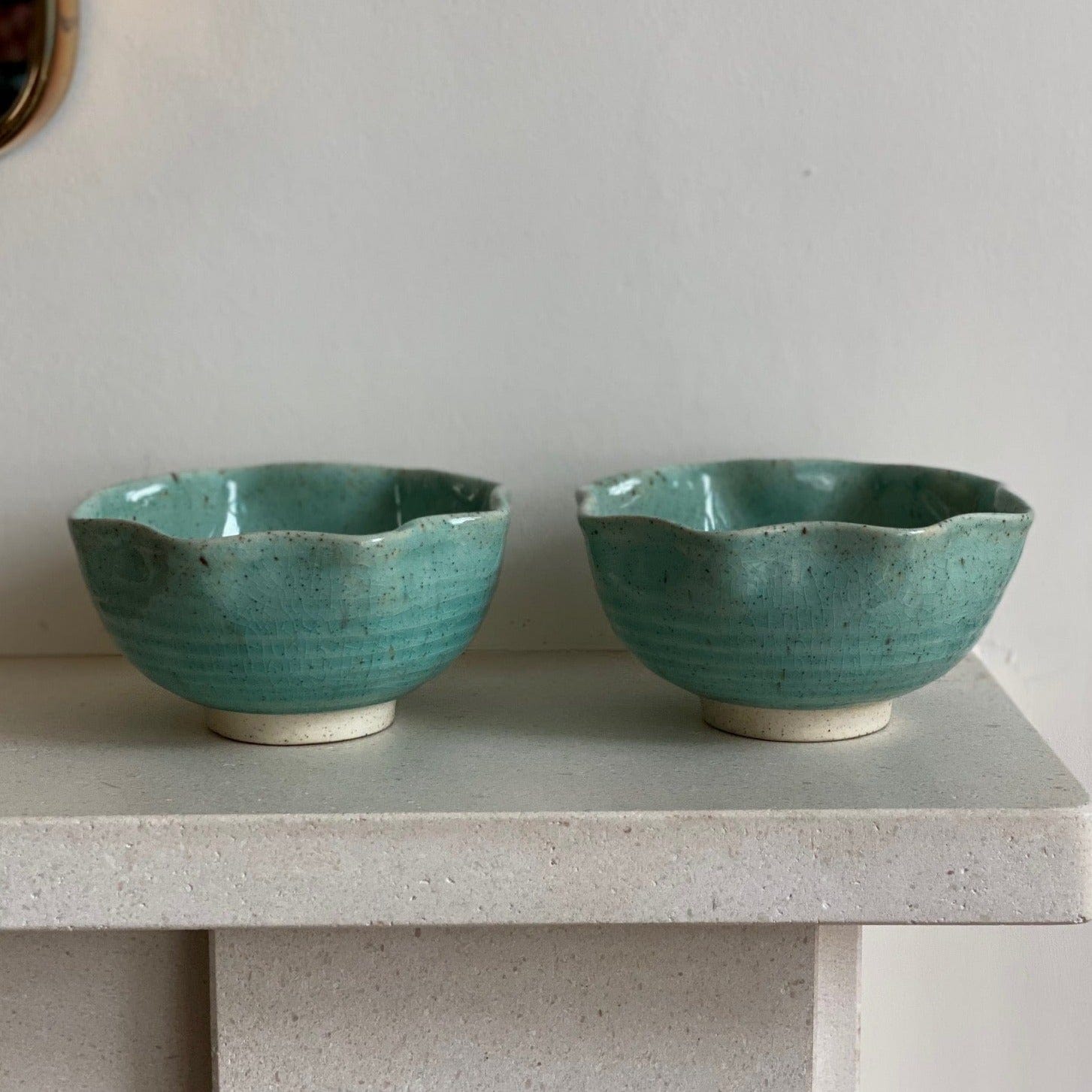 KEPT London Stock A pair of ceramic wavy bowls