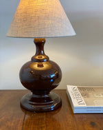 Load image into Gallery viewer, KEPT London Stock A pair of chocolate brown ceramic lamps
