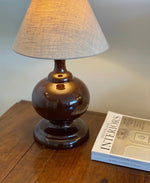 Load image into Gallery viewer, KEPT London Stock A pair of chocolate brown ceramic lamps
