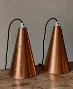 Load image into Gallery viewer, KEPT London Stock A pair of copper pendant lights
