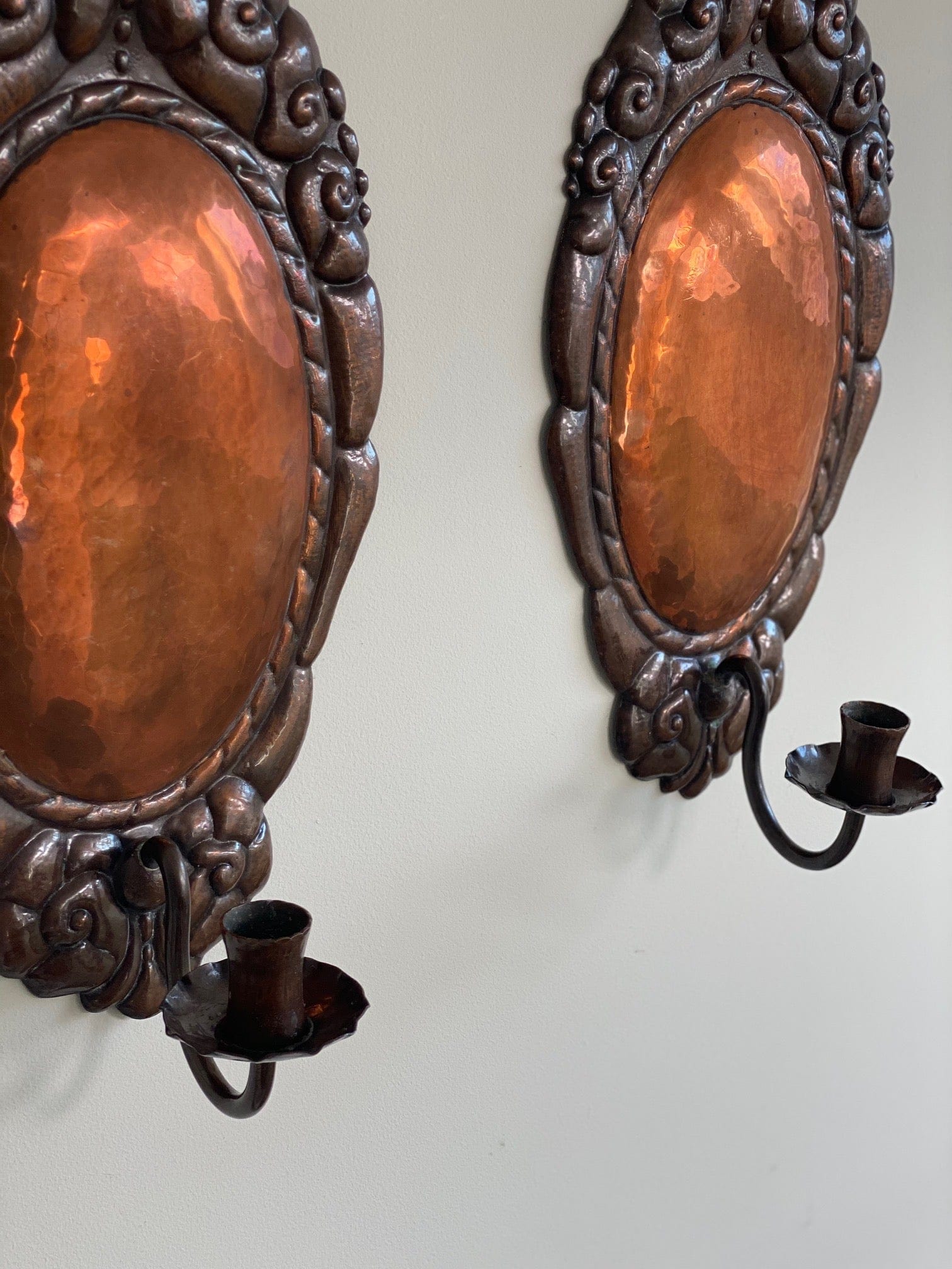 KEPT London A pair of copper wall sconces