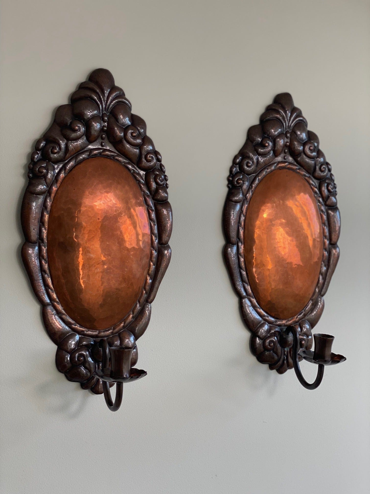 KEPT London A pair of copper wall sconces