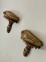 Load image into Gallery viewer, KEPT London Stock A pair of gilt wood fluted wall shelves
