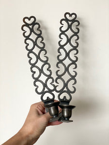KEPT London A pair of heart metal wall sconces