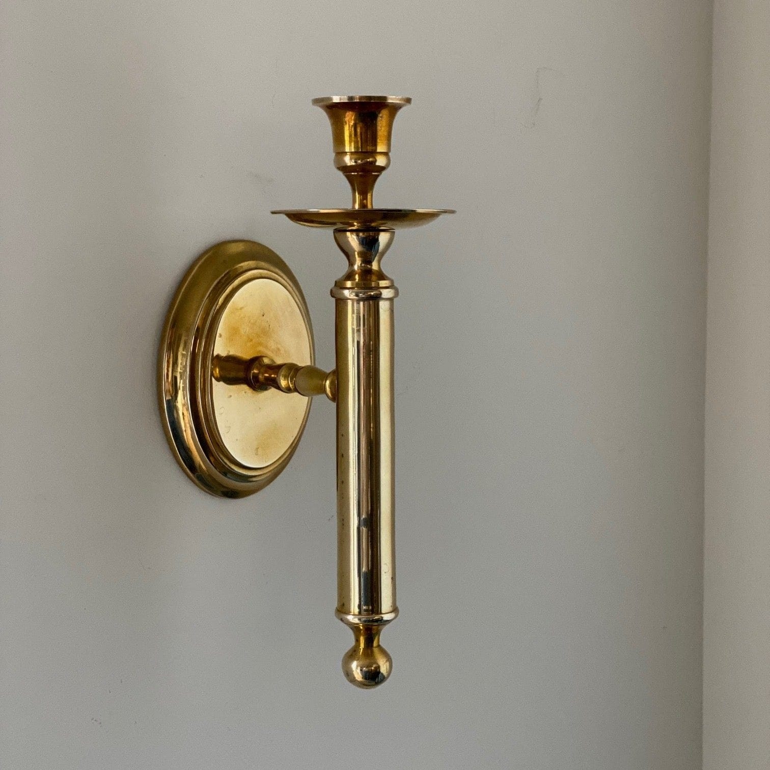 KEPT London Stock A pair of heavy columnar wall sconces