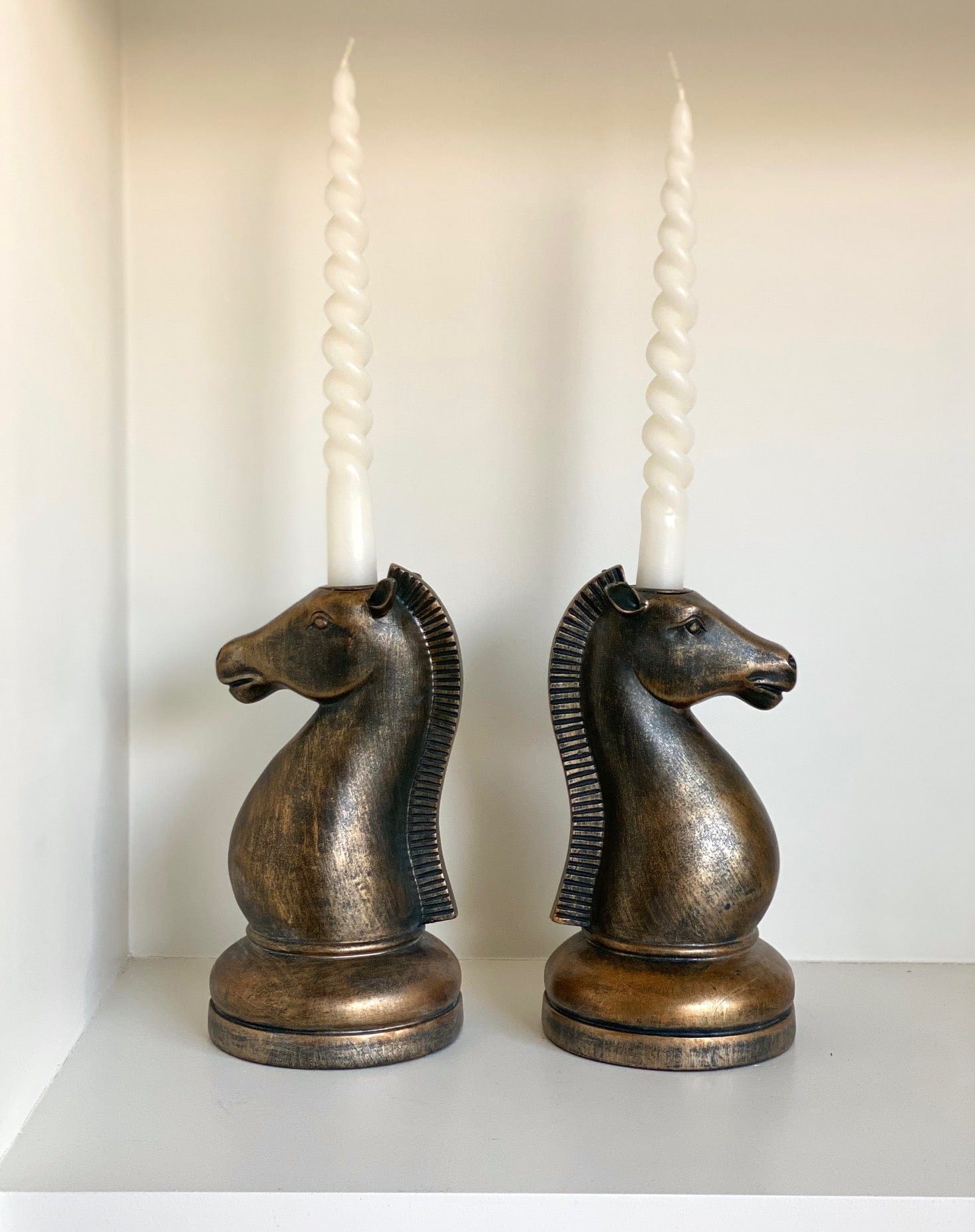 KEPT London Stock A pair of horse bookends / candlesticks