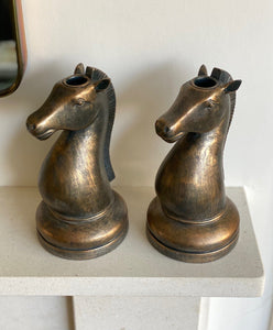 KEPT London Stock A pair of horse bookends / candlesticks