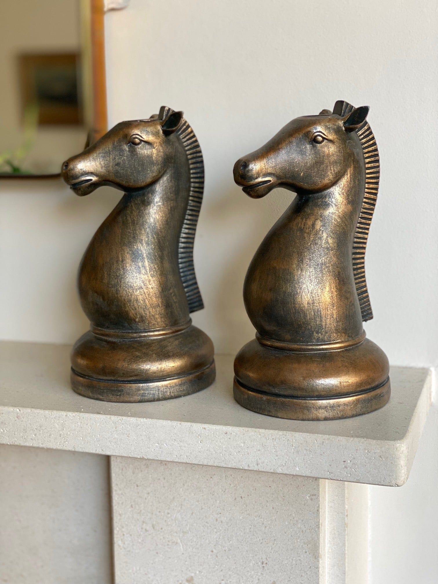 KEPT London Stock A pair of horse bookends / candlesticks
