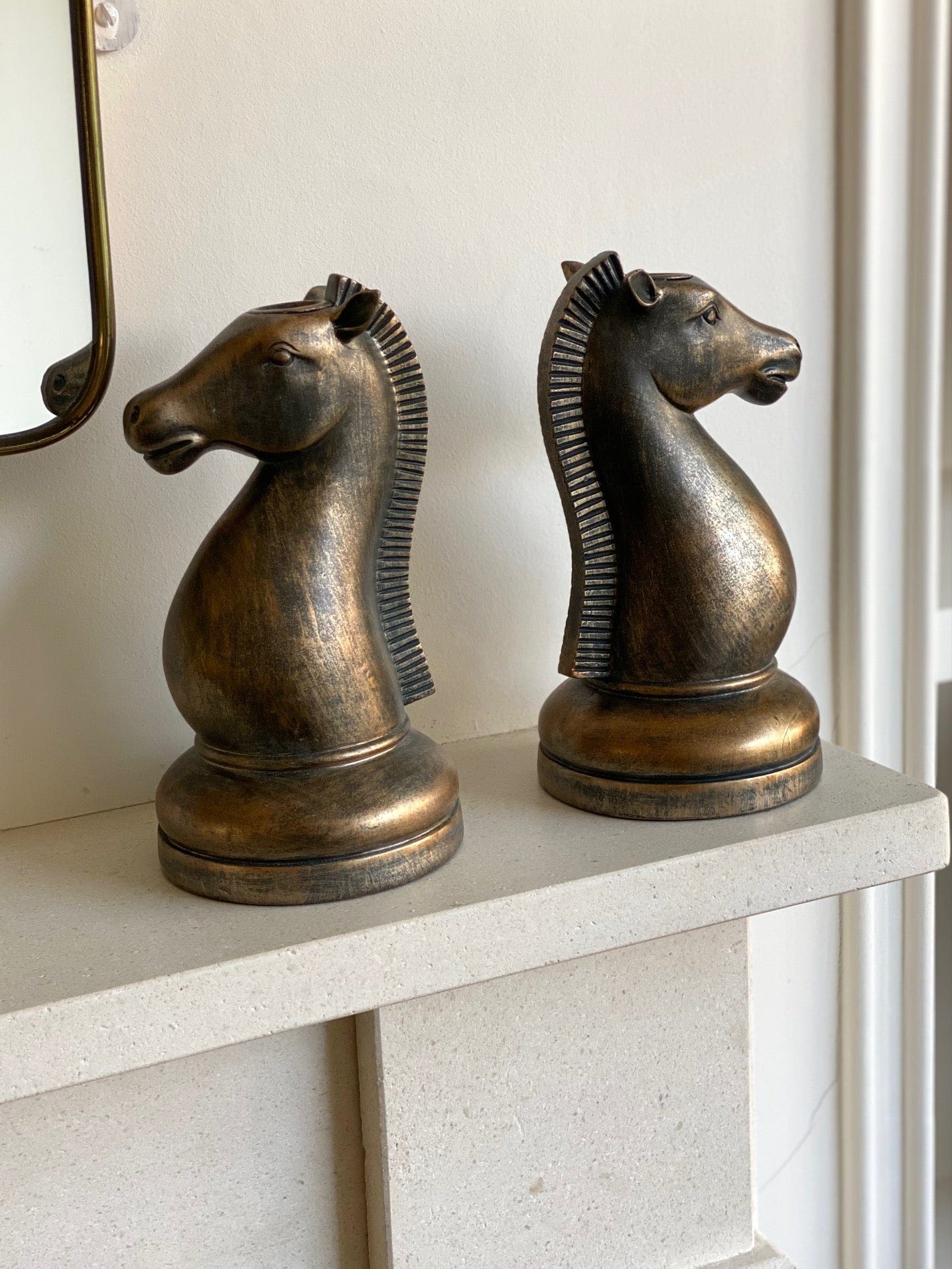 KEPT London Stock A pair of horse bookends / candlesticks