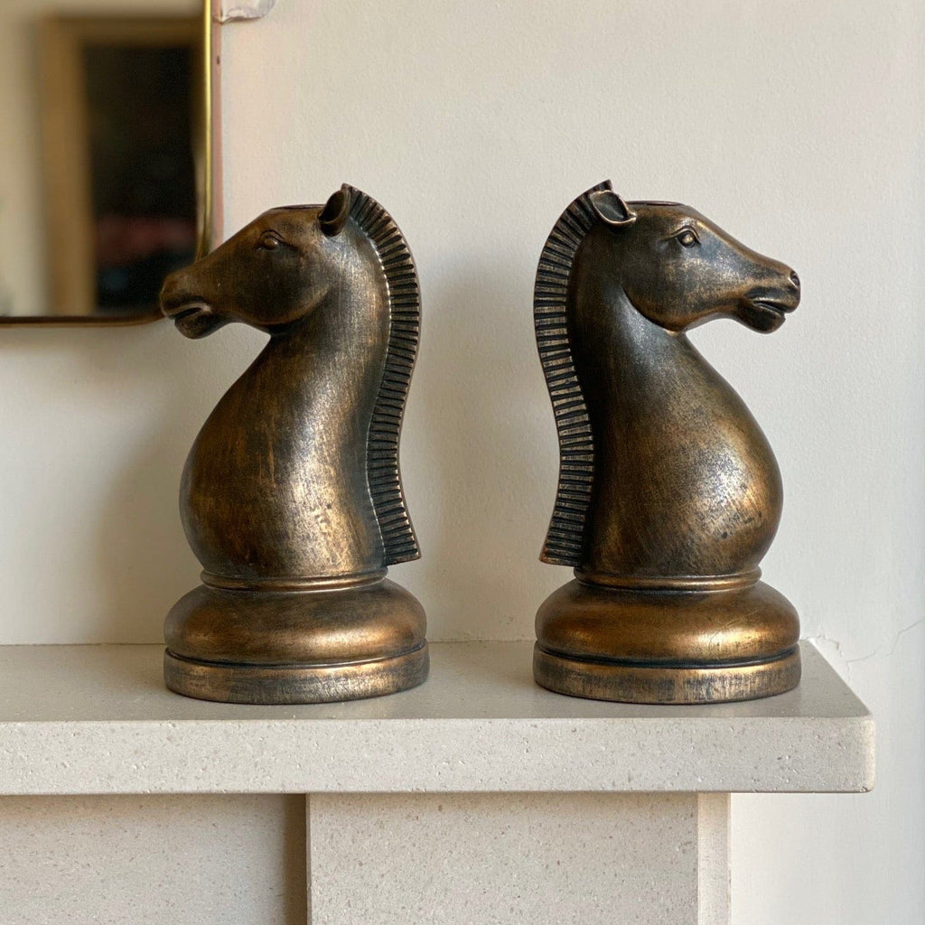 KEPT London Stock A pair of horse bookends / candlesticks