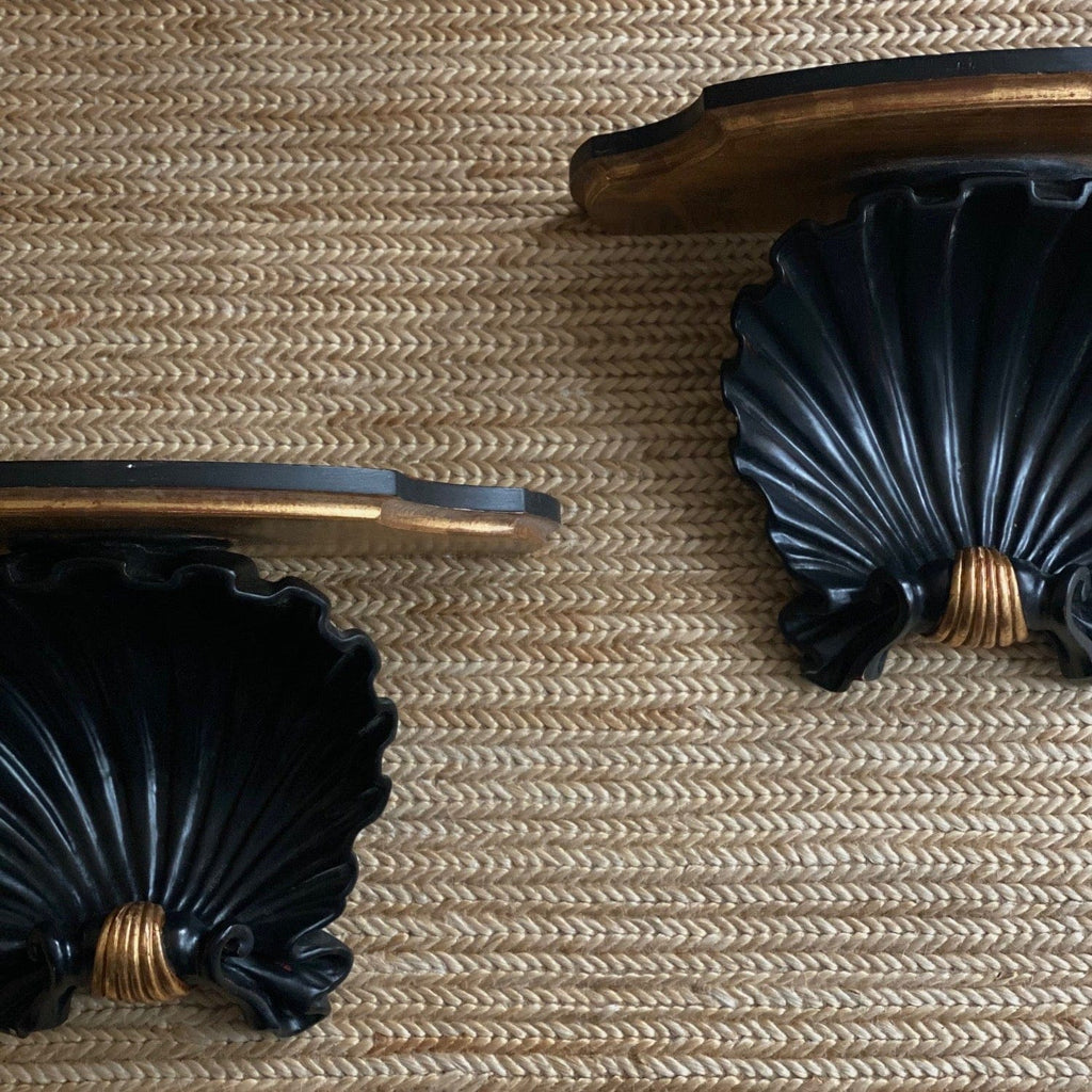 KEPT London Stock A pair of Italian shell wall shelves