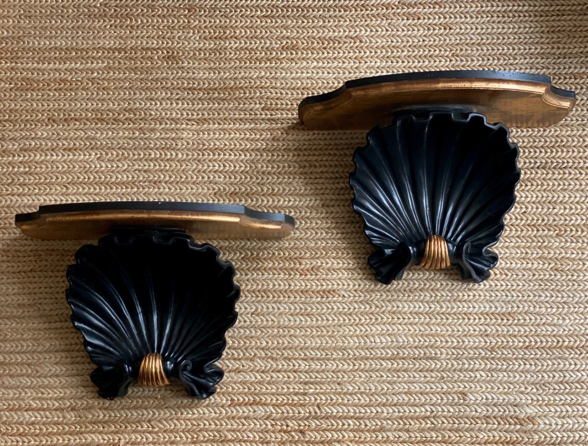 KEPT London Stock A pair of Italian shell wall shelves
