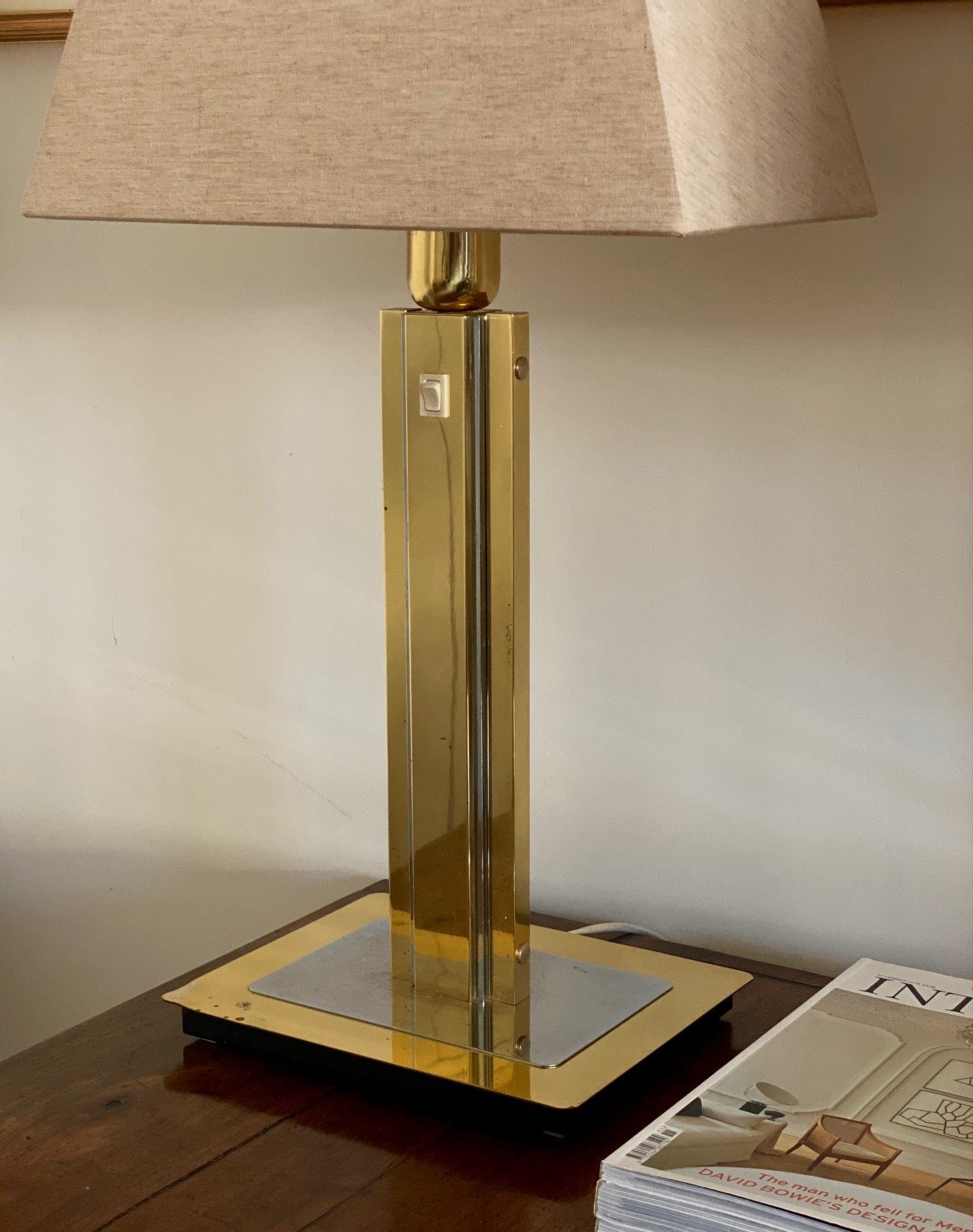 KEPT London Stock A pair of large brass table lamps