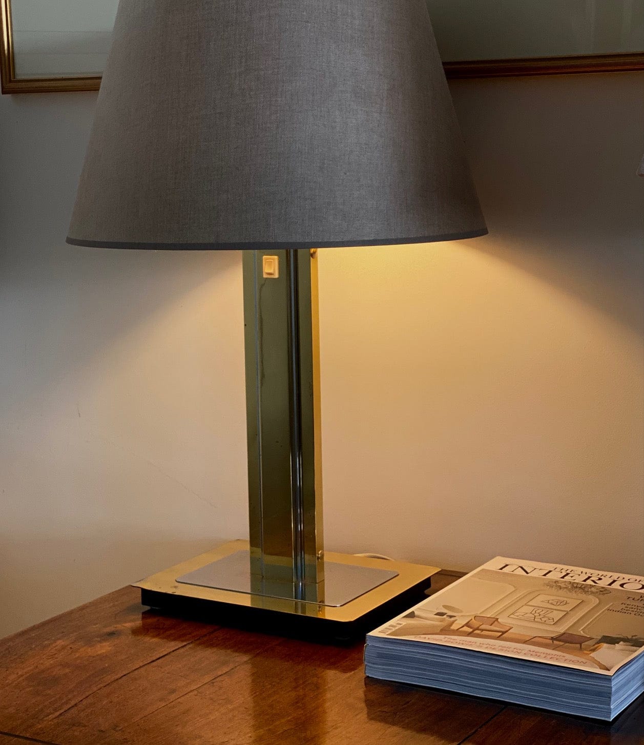 KEPT London Stock A pair of large brass table lamps