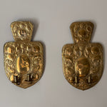 Load image into Gallery viewer, KEPT London Stock A pair of large double arm brass wall sconces
